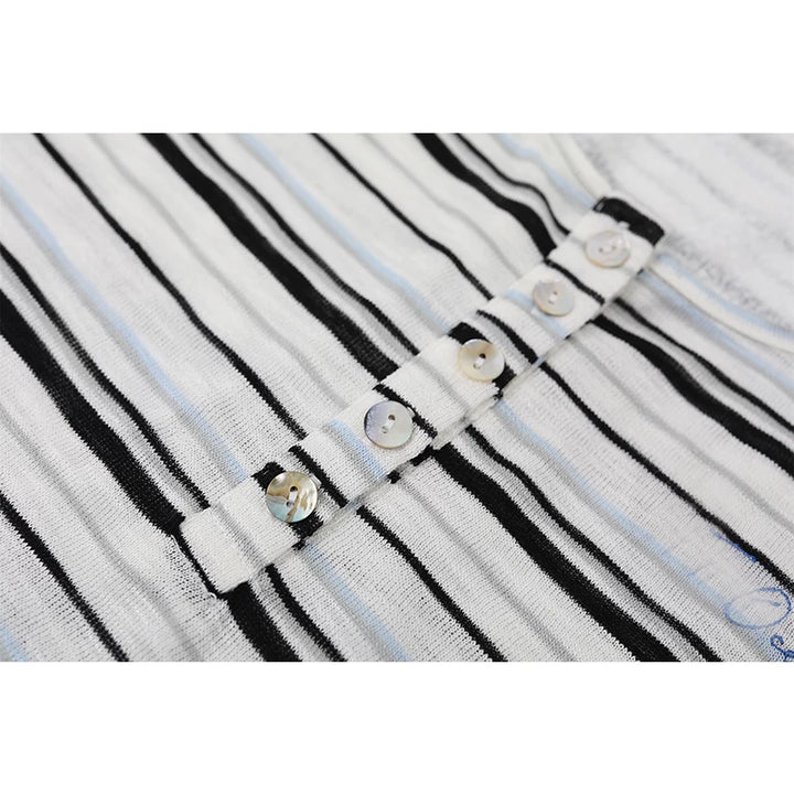 Camiseta de manga larga de dos piezas de imitación a rayas 