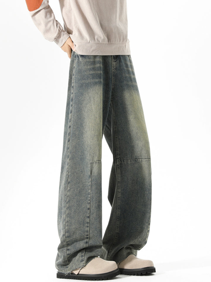Distressed Loose Straight Leg Jeans