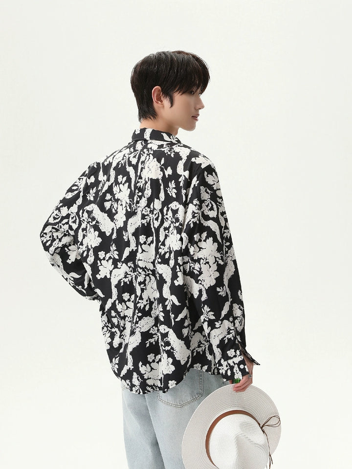 Floral Print Long Sleeve Casual Shirt