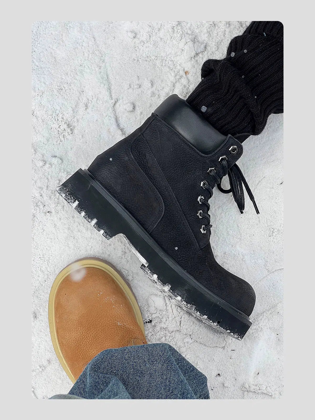 Waterproof Leather Lace-Up Boots