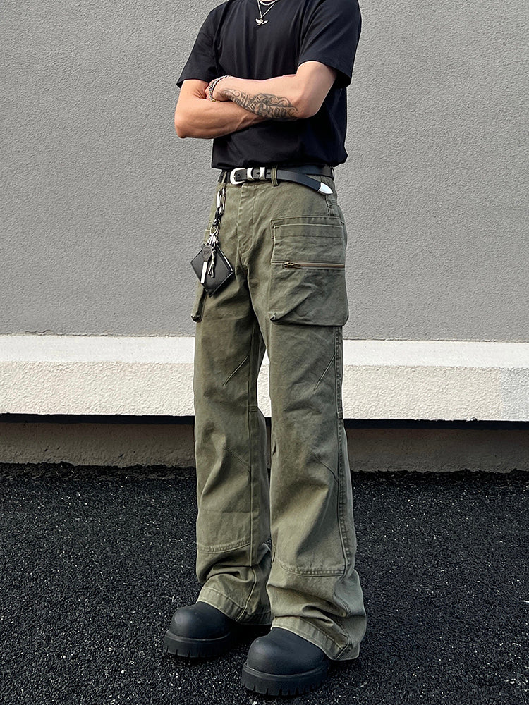 Multi-Pocket Wide-Leg Jeans