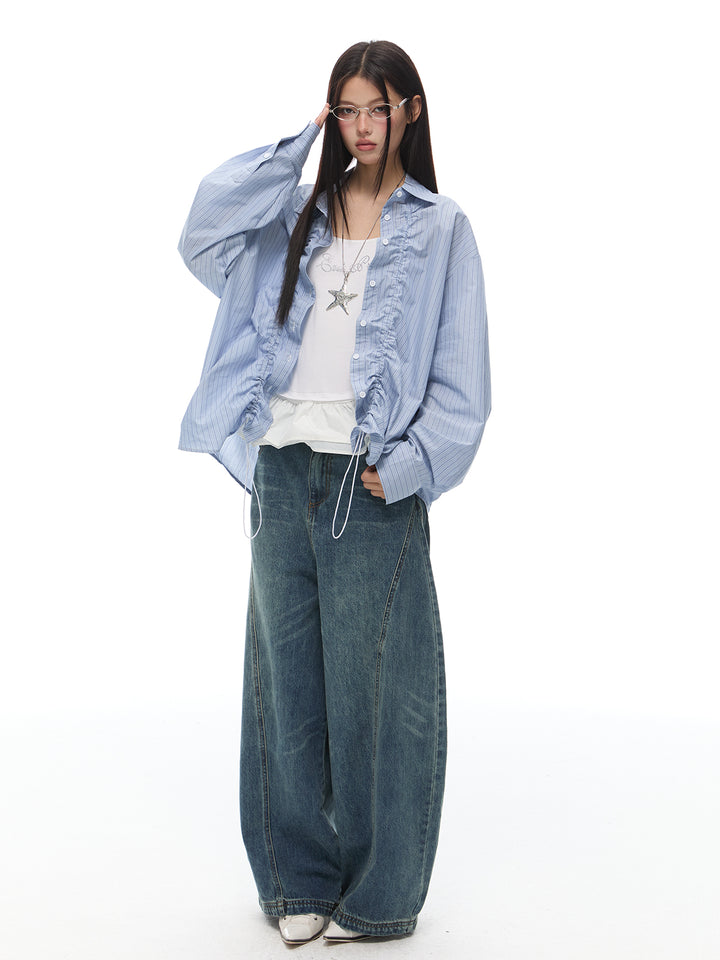 Weite Retro-Jeanshose 