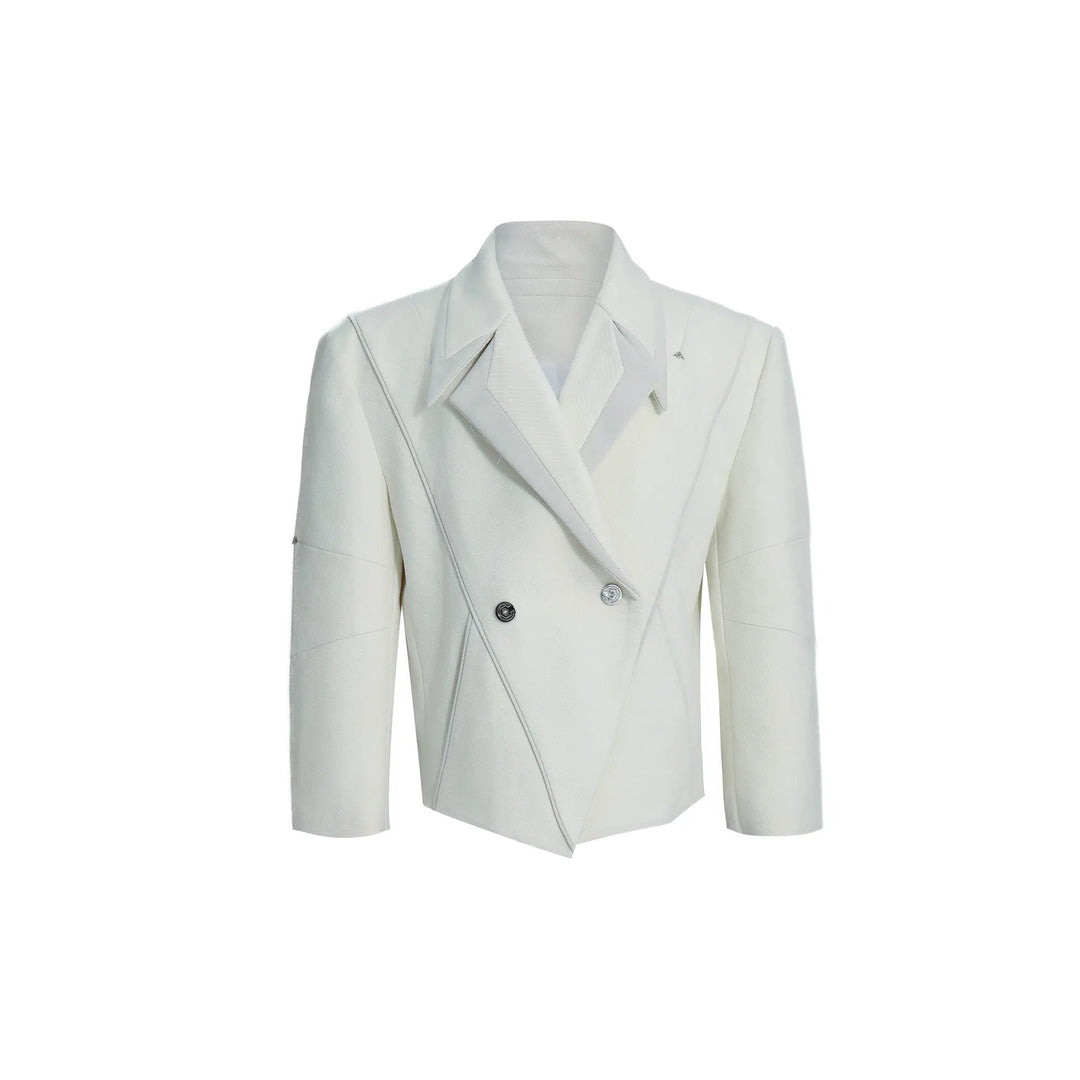 Metal Buttons Irregular Design Suit Set