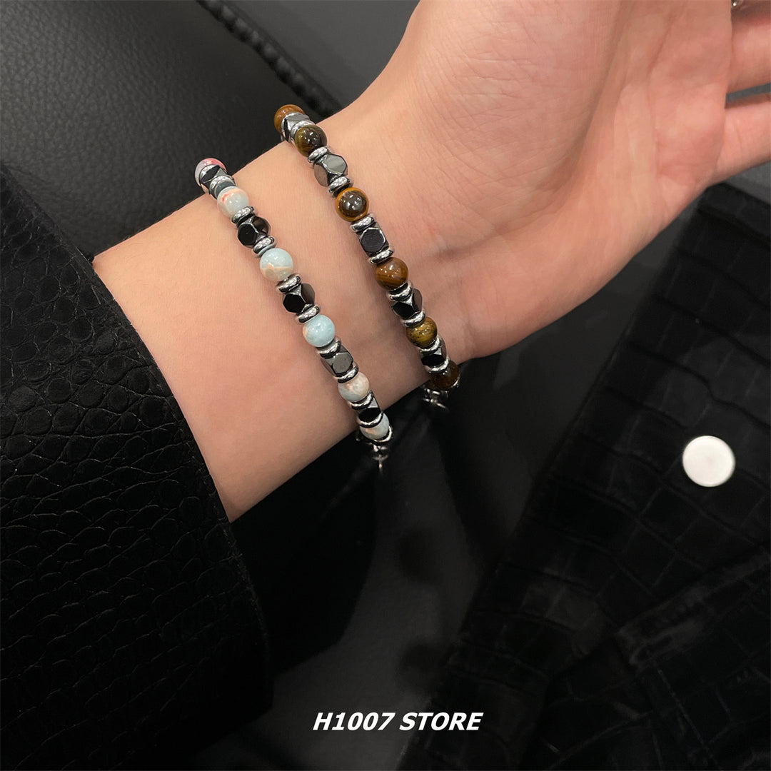 Natural Stone Beaded Hip-Hop Bracelets