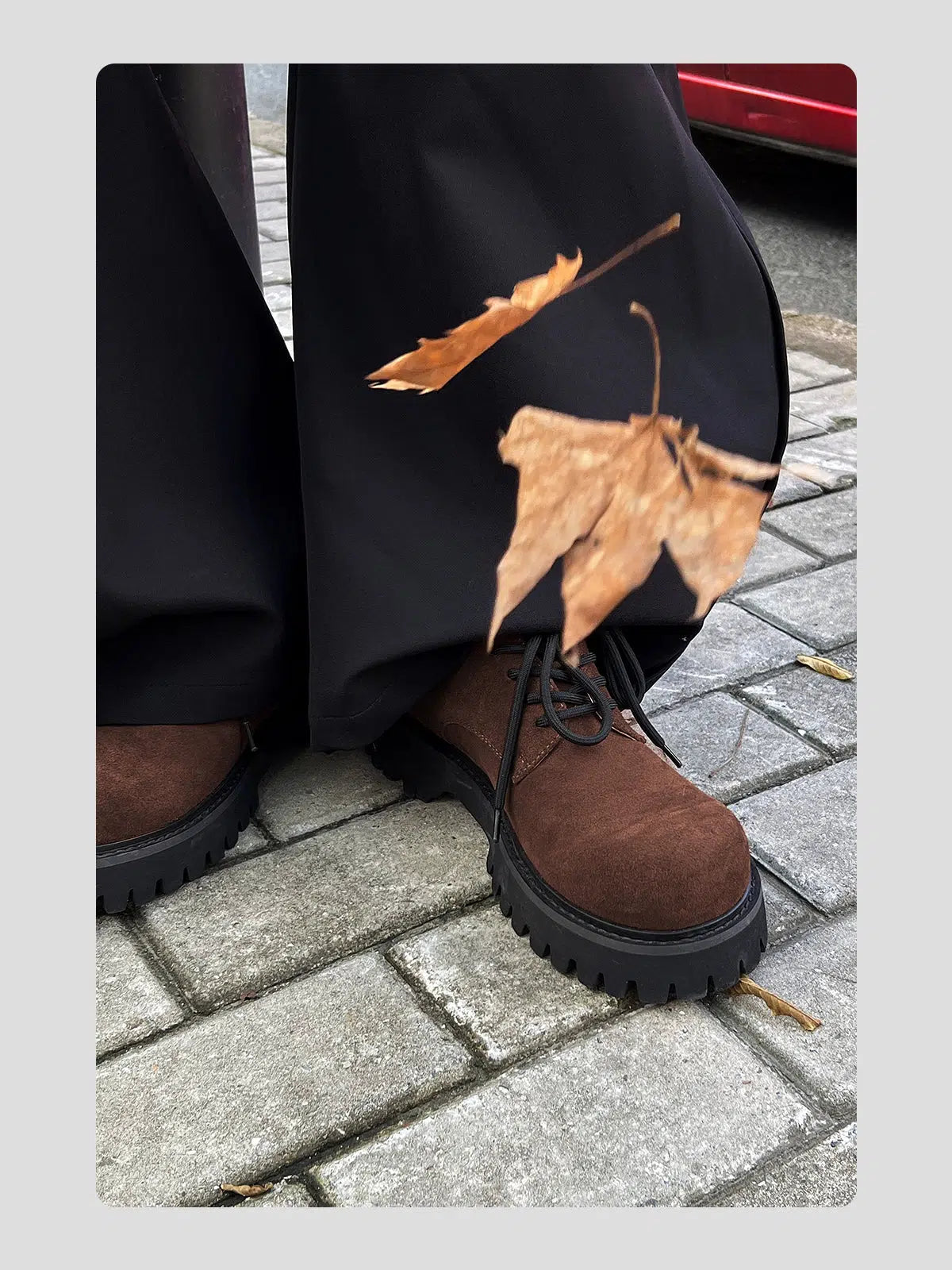 Suede Thick-Soled Derby Shoes