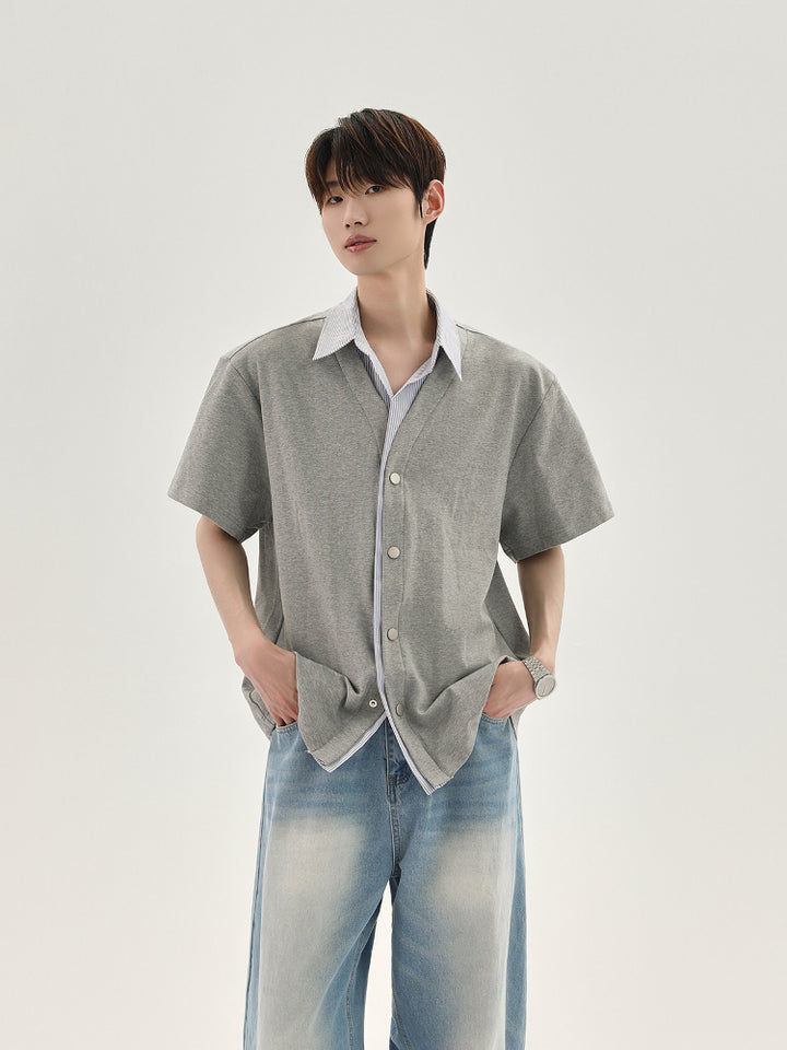 Two-Piece Shirt Collar Casual Shirt
