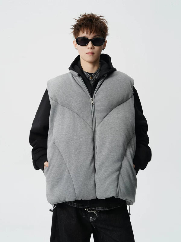 패딩 지퍼 앞 겨울 조끼 