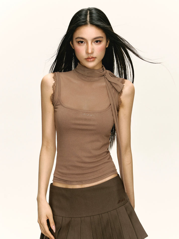 Slim Mesh Sleeveless Camisole Top