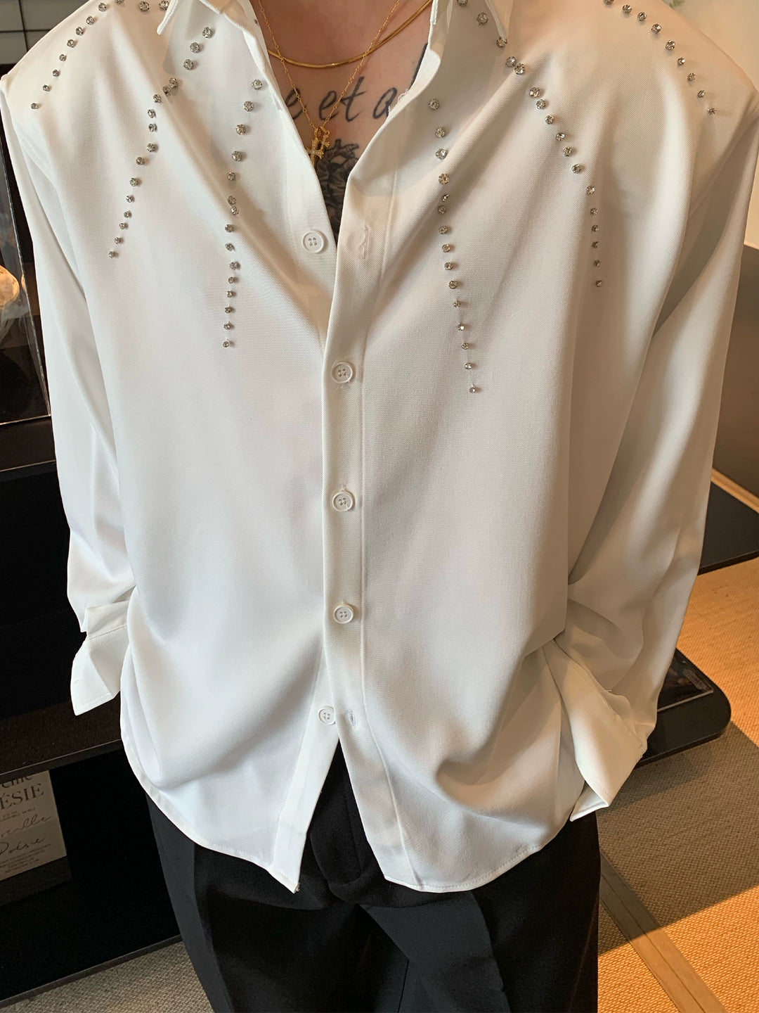 Diamond Accent Long Sleeve Shirt