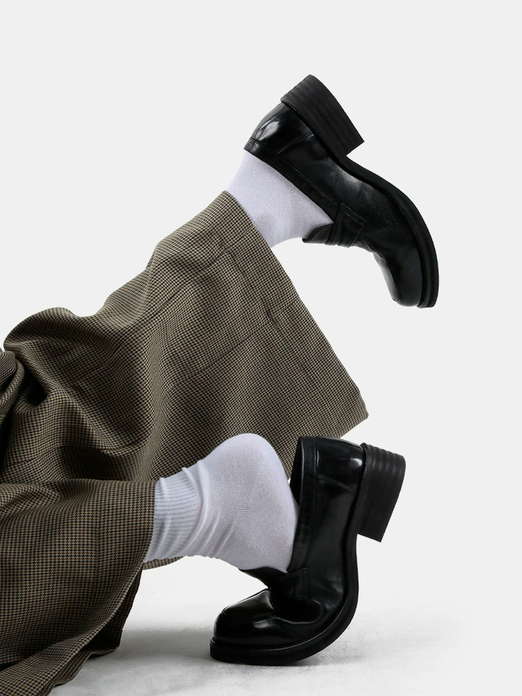 Vegetable Tanned Leather Thick Sole Loafers