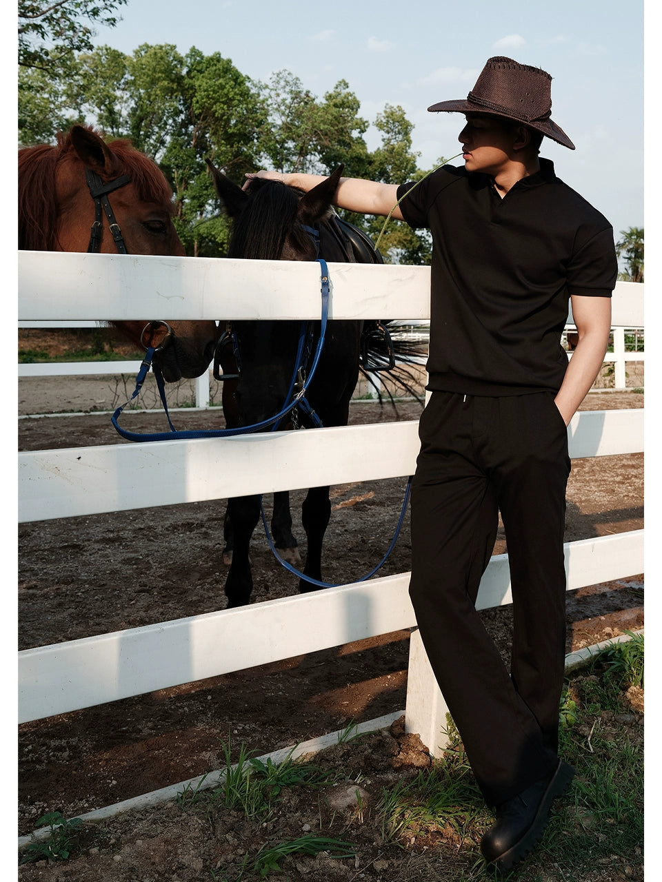 Pantaloni casual dritti con coulisse a asciugatura rapida 
