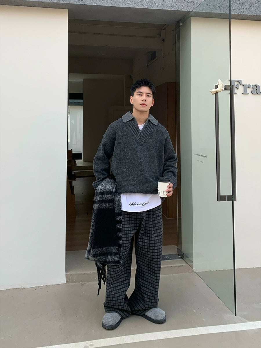 To-delt mænds's strikket sweater sæt 