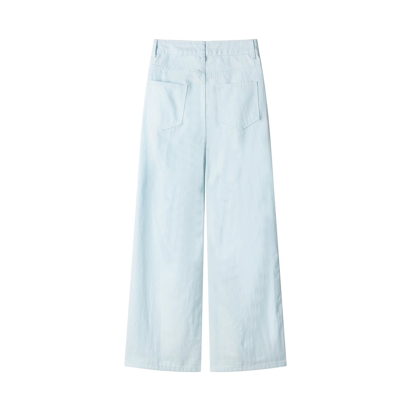 Calças retas rasgadas de cintura alta e perna larga 