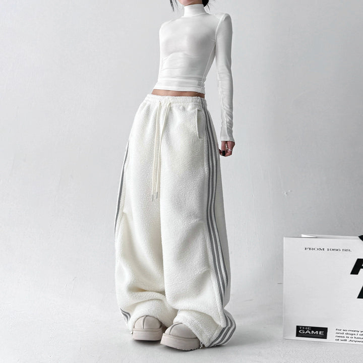 Lambskin Loose Warm Casual Straight Pants