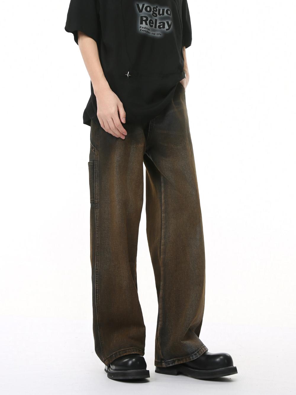 Straight Workwear Jeans with Cargo Pockets