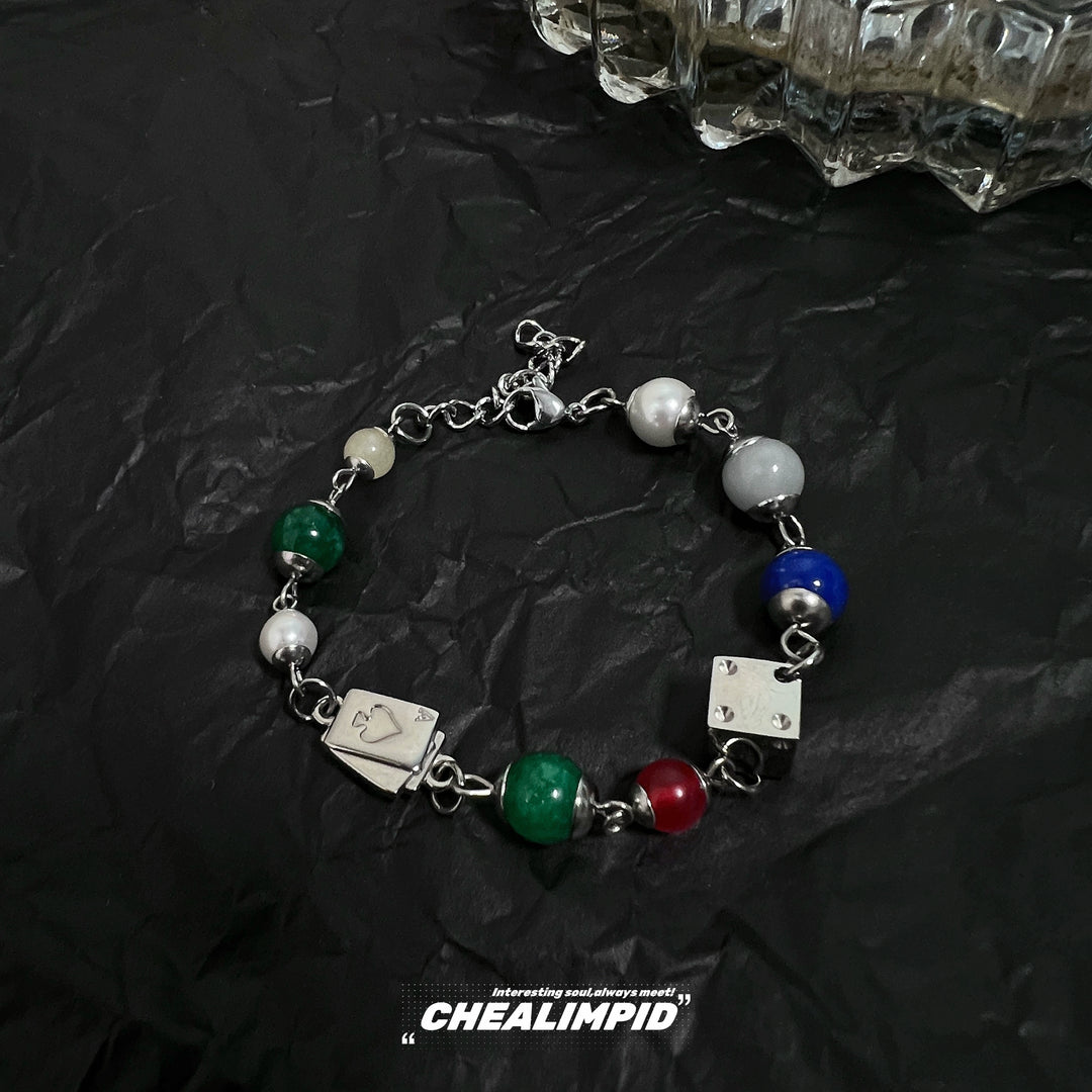 Colorful Bead Titanium Steel Bracelet