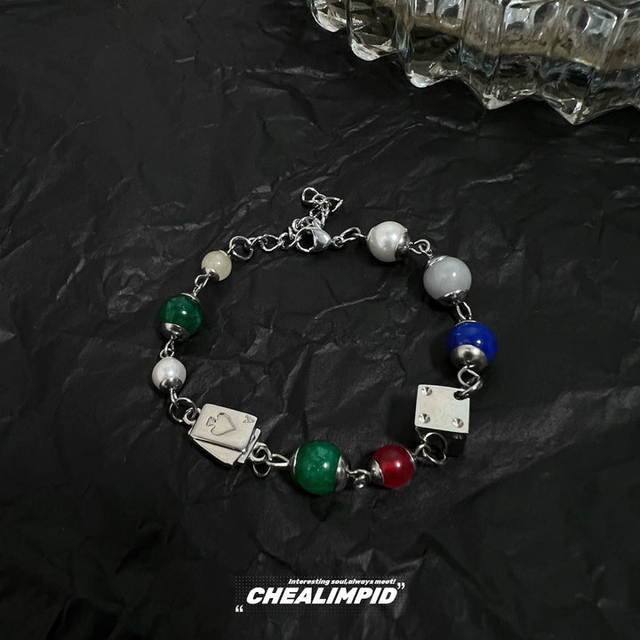 Colorful Bead Titanium Steel Bracelet