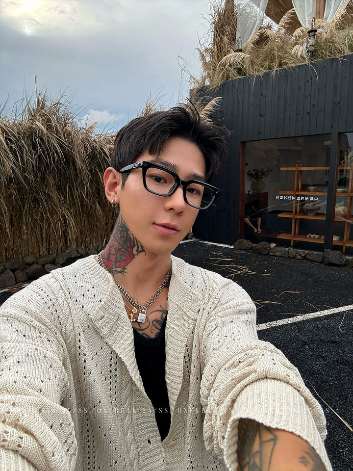 Argyle Knit Cardigan