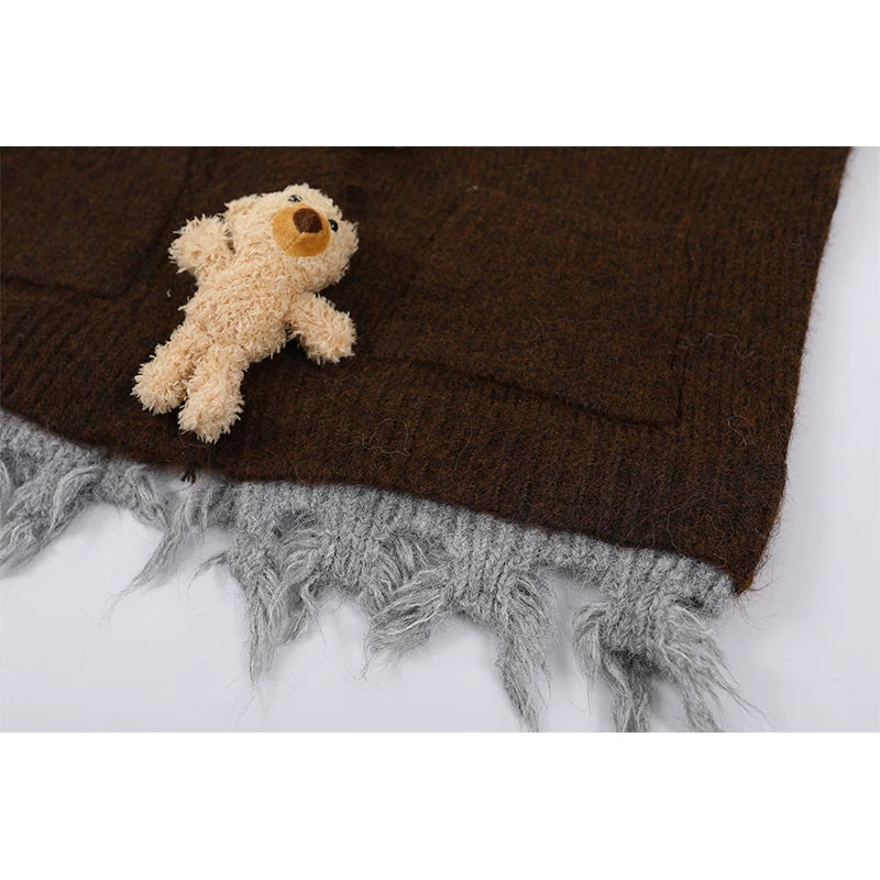 3D Doll Button Knitted Cardigan