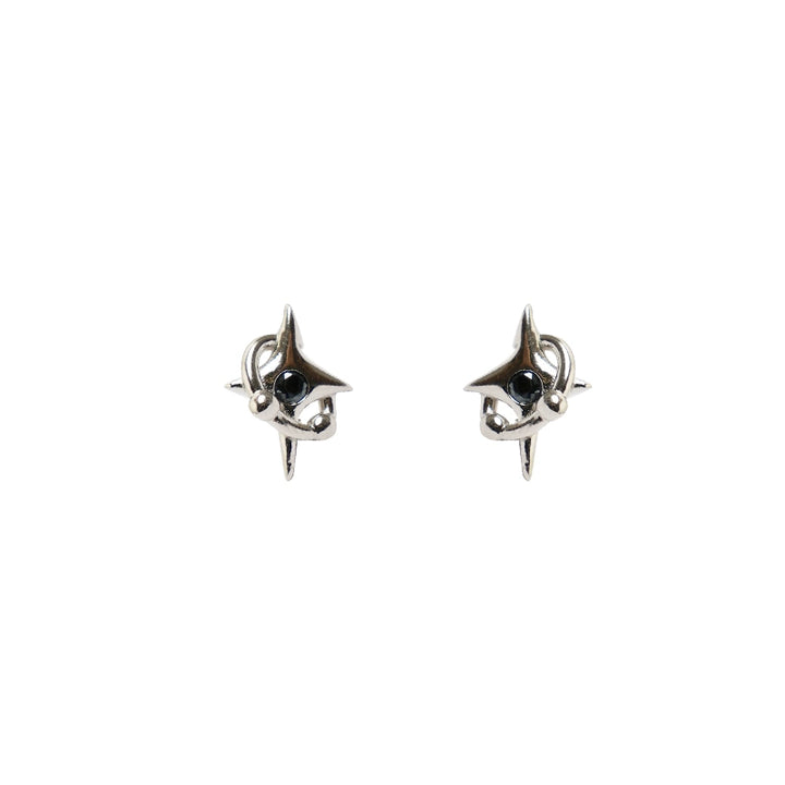 Sterling Silver Cross Planet Stud Earring