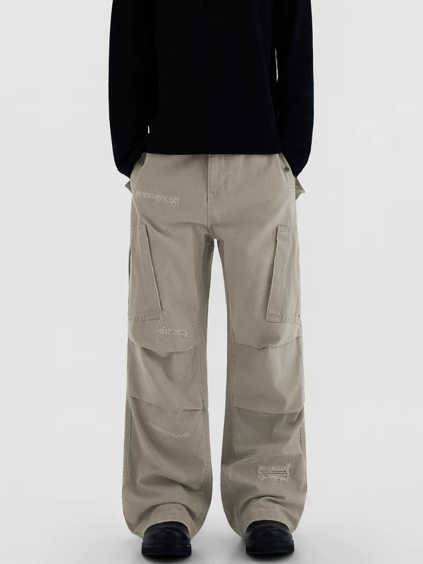 Pantaloni cargo a gamba larga con vestibilità comoda 