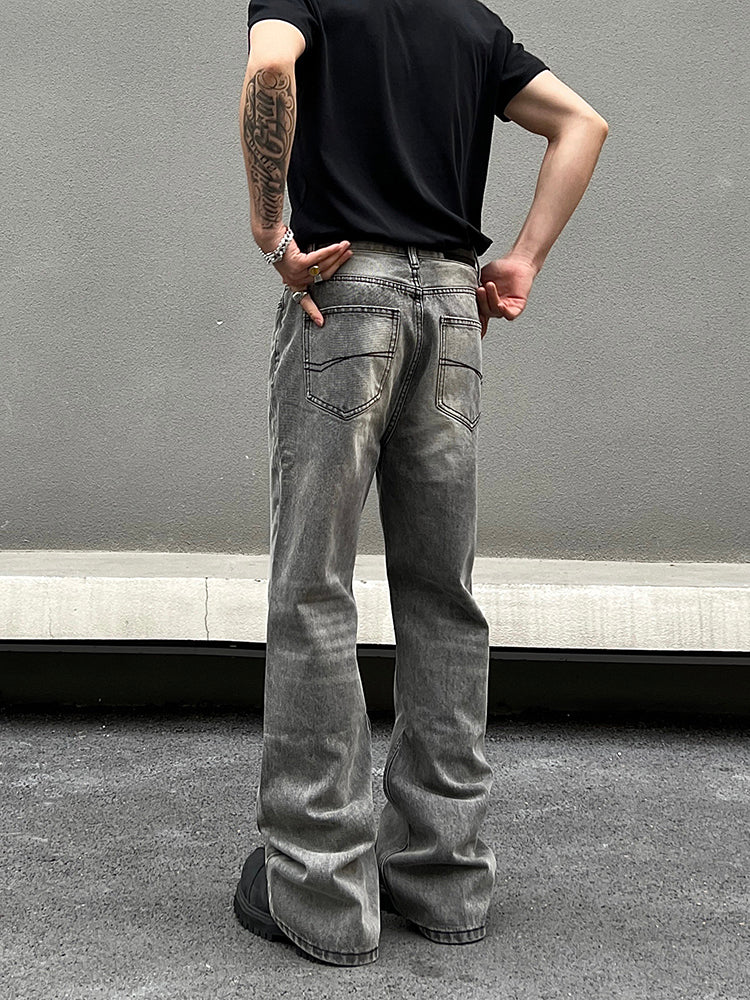Grey Slim Fit Straight-leg Jeans