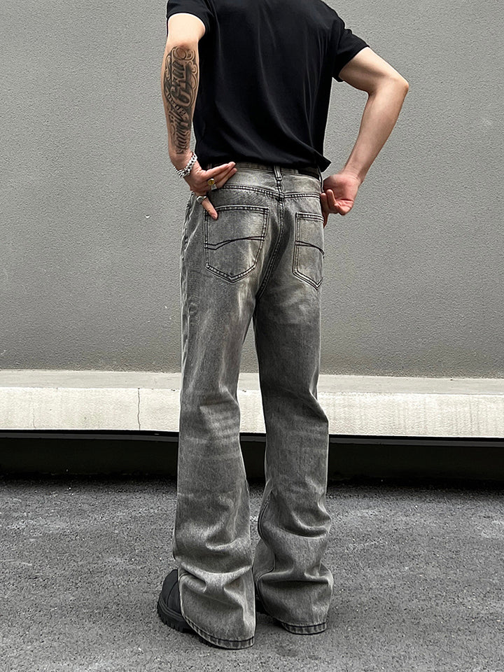 Grey Slim Fit Straight-leg Jeans