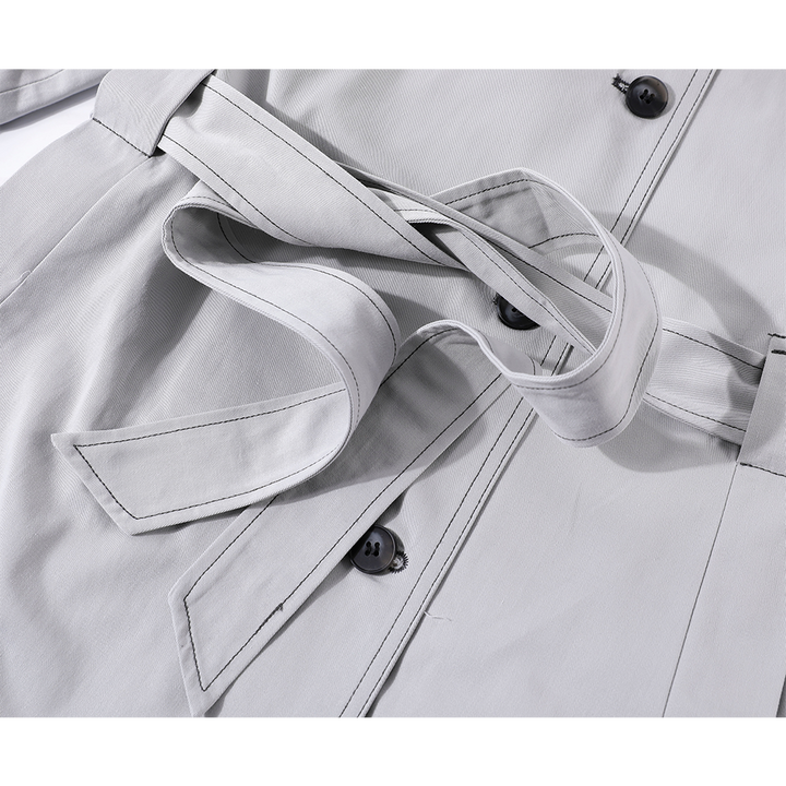 Taille-gordel Mid-Length Trenchcoat 