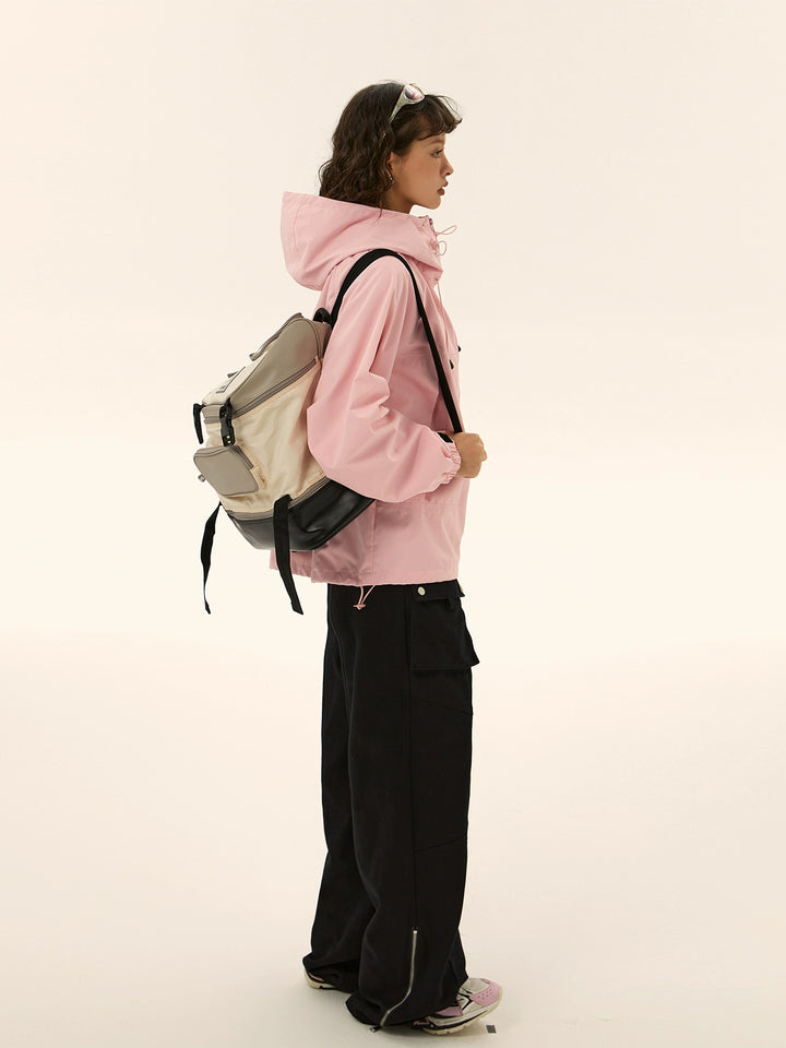 Veste extérieure légère et coupe-vent avec capuche 