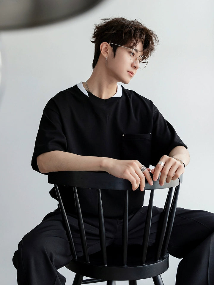 Spliced Short Sleeve T-Shirt