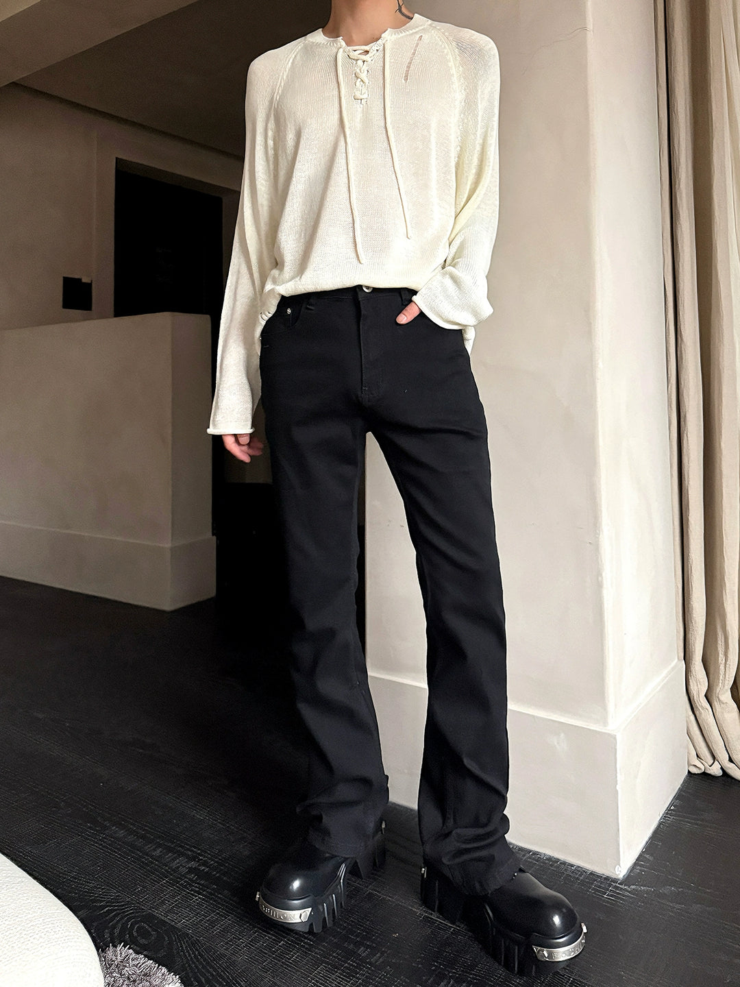 Slim Fit Vintage Flared Pants