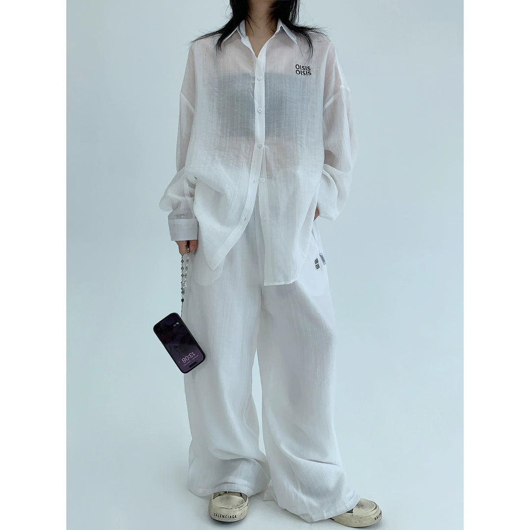 Loose Fit Long Sleeve Drape Shirt