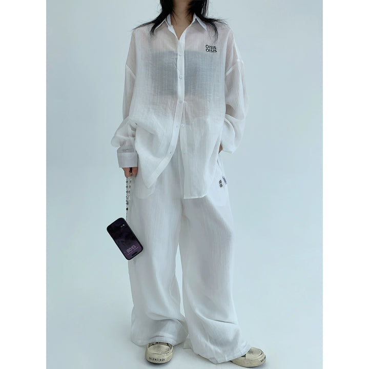 Loose Fit Long Sleeve Drape Shirt