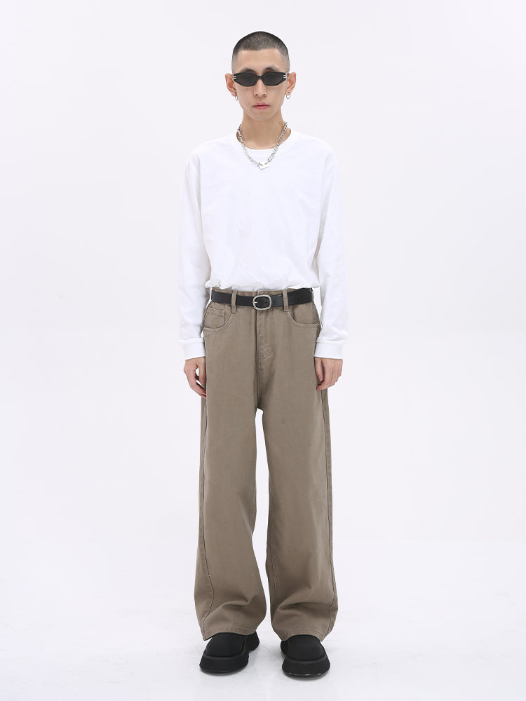 Lockere gerade Retro-Fit-Hosen 