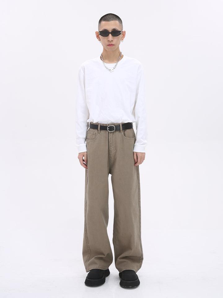 Lockere gerade Retro-Fit-Hosen 
