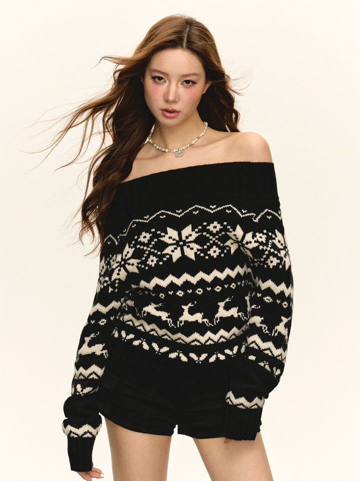 Off-Shoulder Sweatshirt