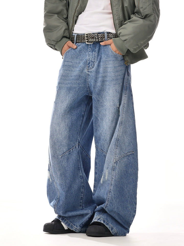 Retro Wide Leg Three-Dimensional Jeans Pants