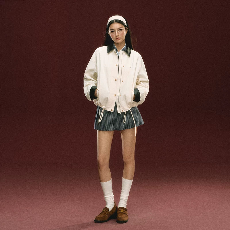 Stand-Collar Button Front Coat