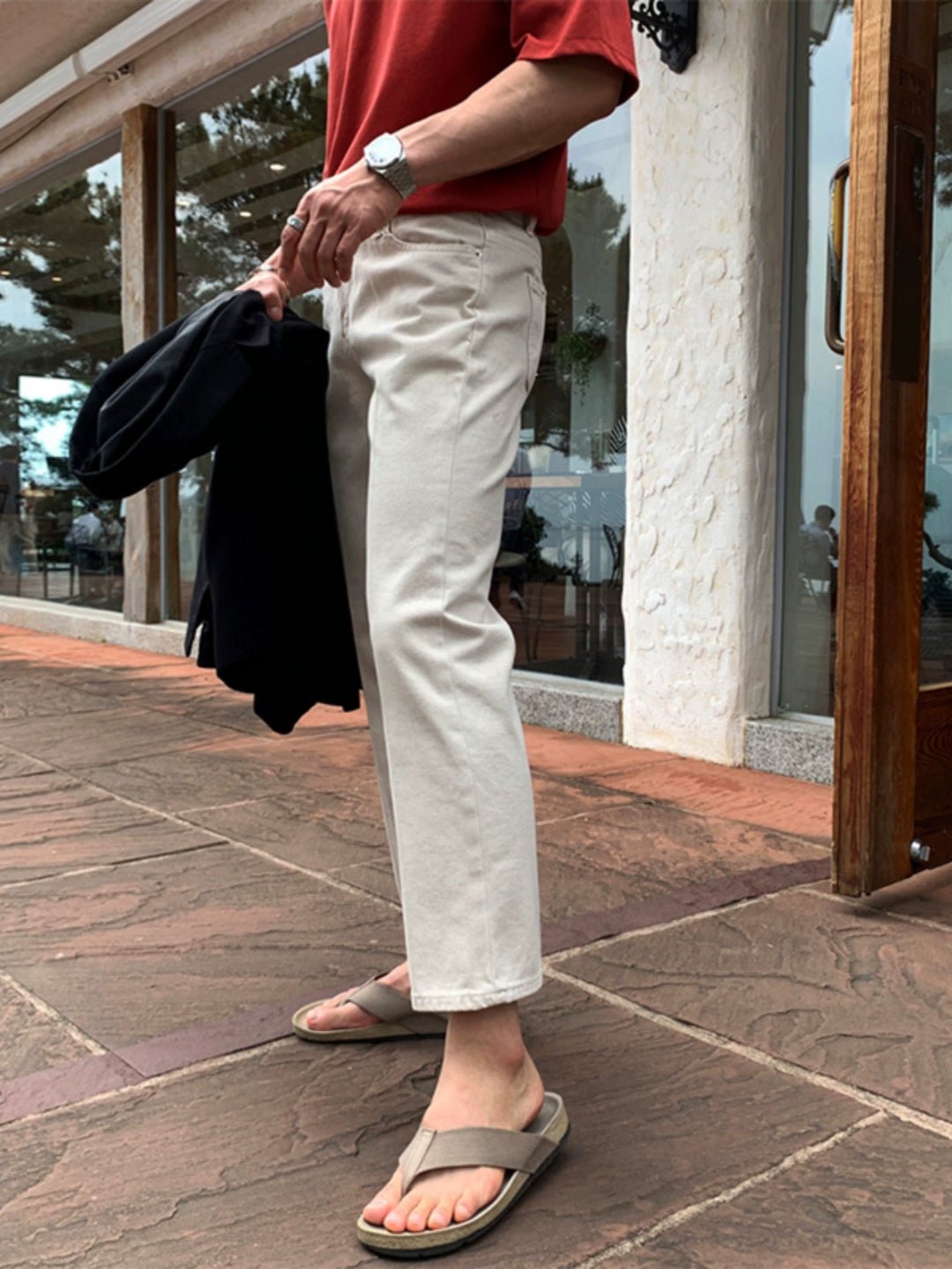 Casual Straight Fit Ni-Point Jeans Bukser 