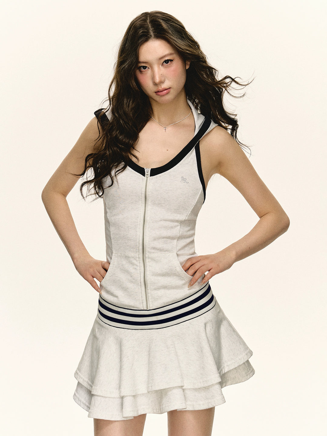Sleeveless Zip-Front Retro Sundress