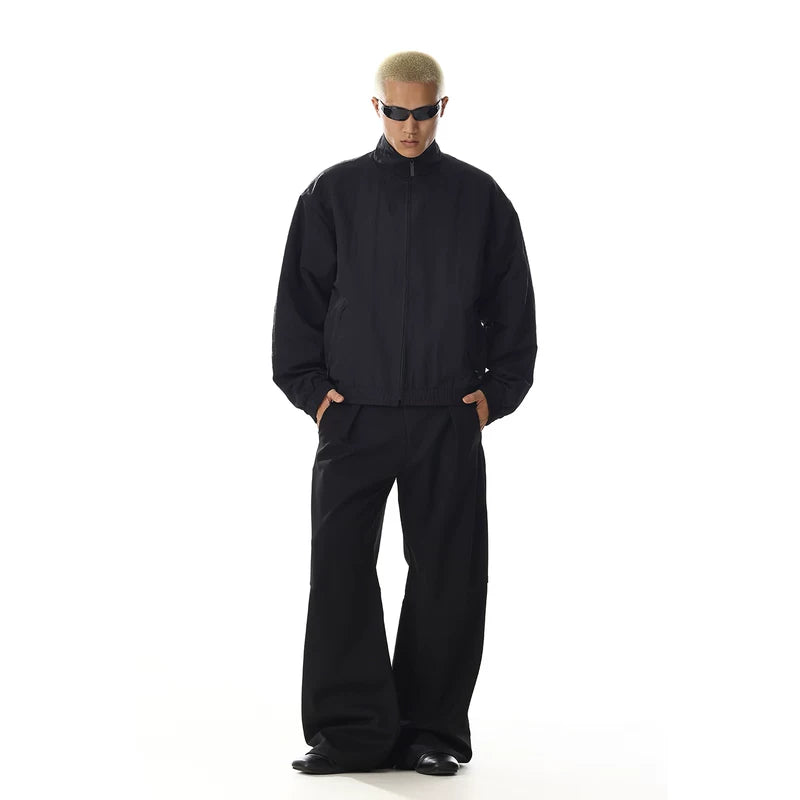 Veste courte zippée décontractée rétro 