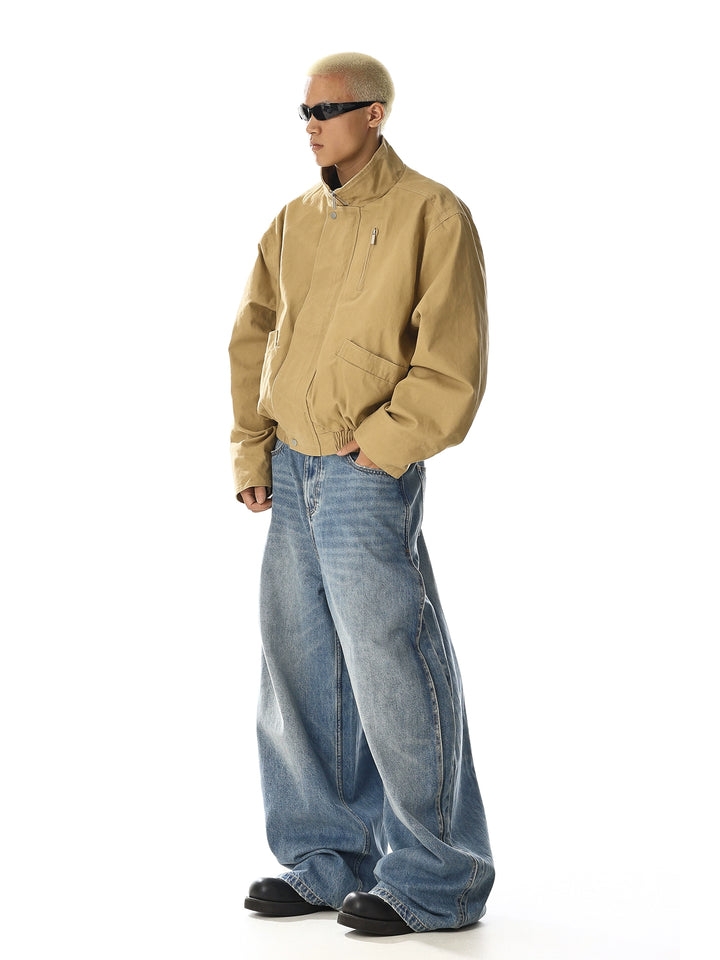 Stehkragen Retro Flugjacke 