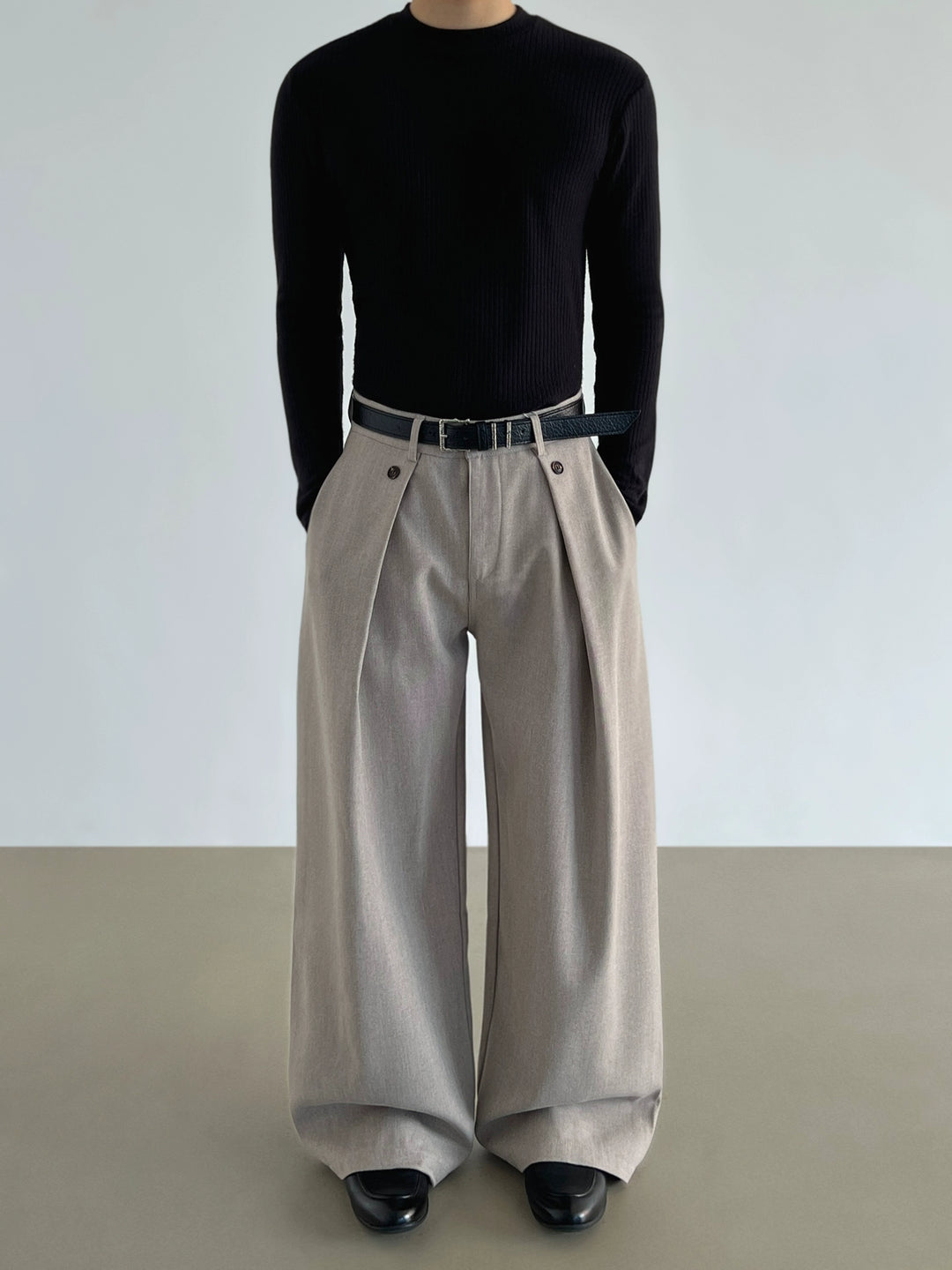 Weite, lockere Drapierte A-Linien-Hosen 