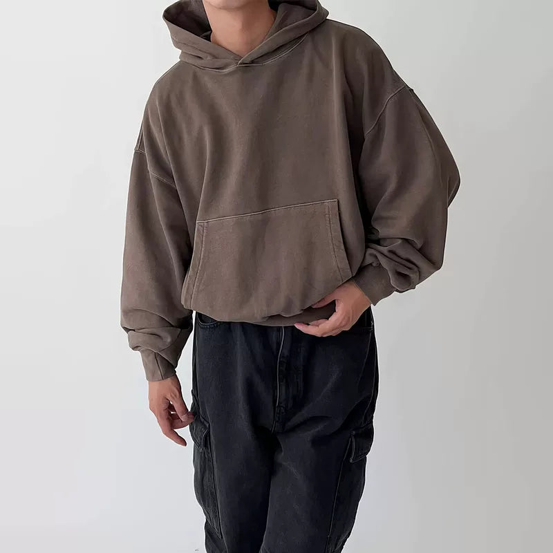 Casual Draped Hooded Sweatshirt