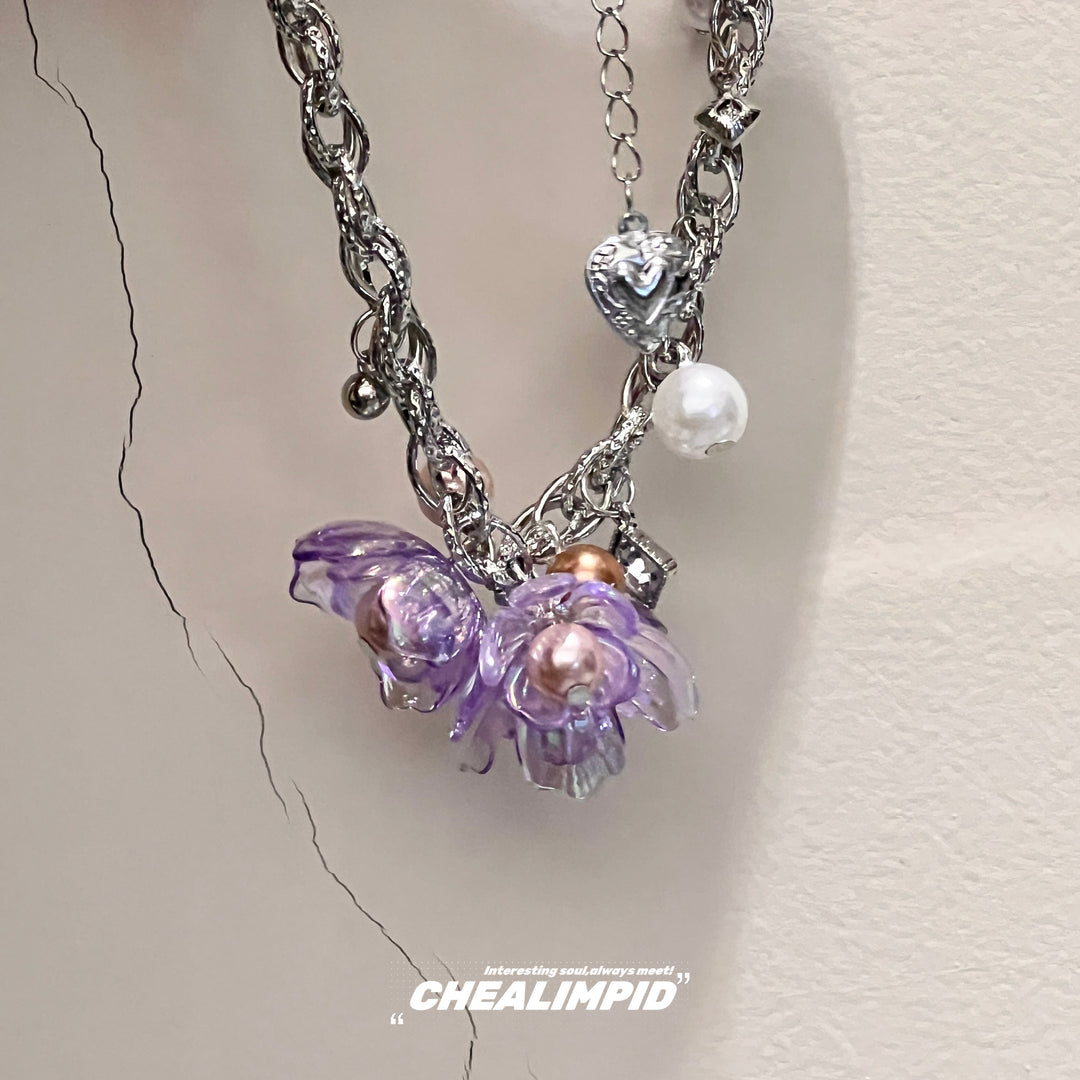Flower Pearl Clavicle Chain Necklace