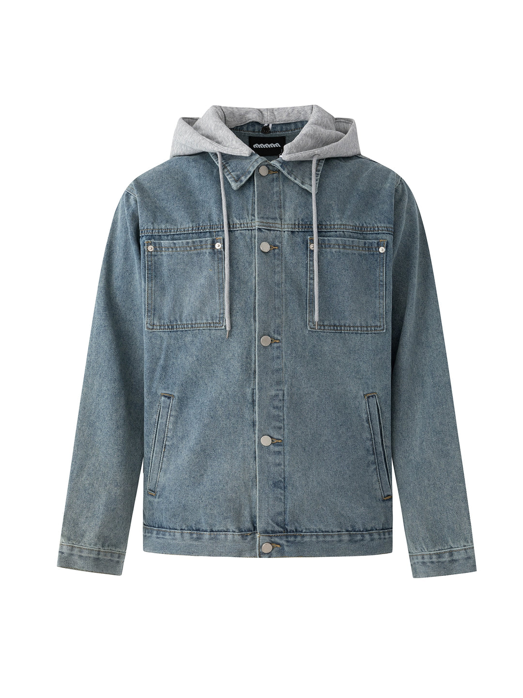 Kapuze Denim Jacke Lässiger Lockere Passform 