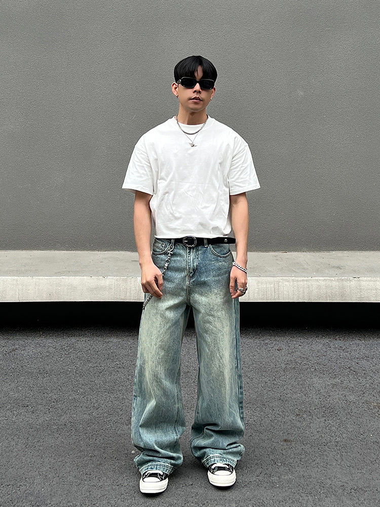 Wide-Leg Baggy Straight Jeans