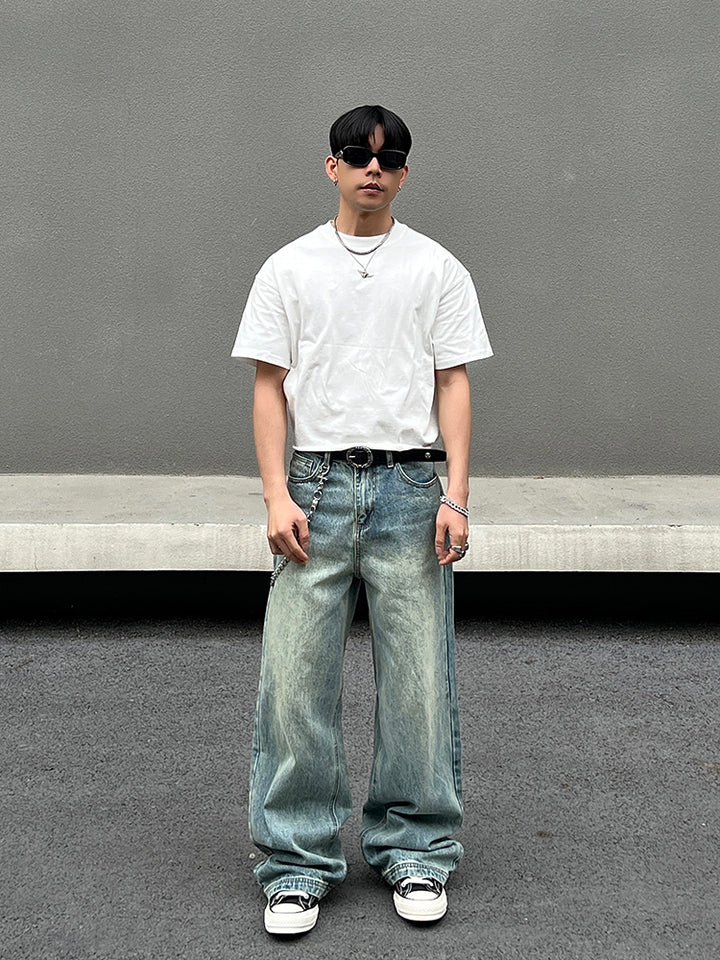 Wide-Leg Baggy Straight Jeans