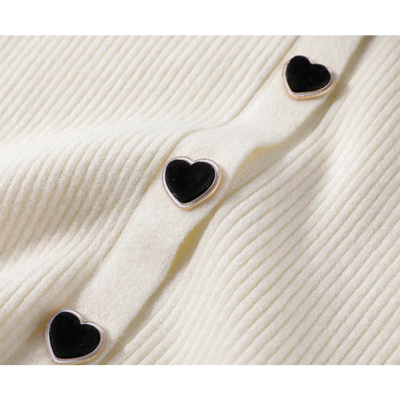 Cárdigan de punto con cuello en V y dobladillo con volantes 