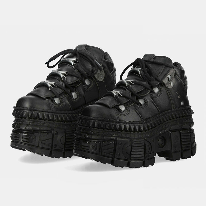 Gothic Platform Rivet Chunky Motorcycle Boots
